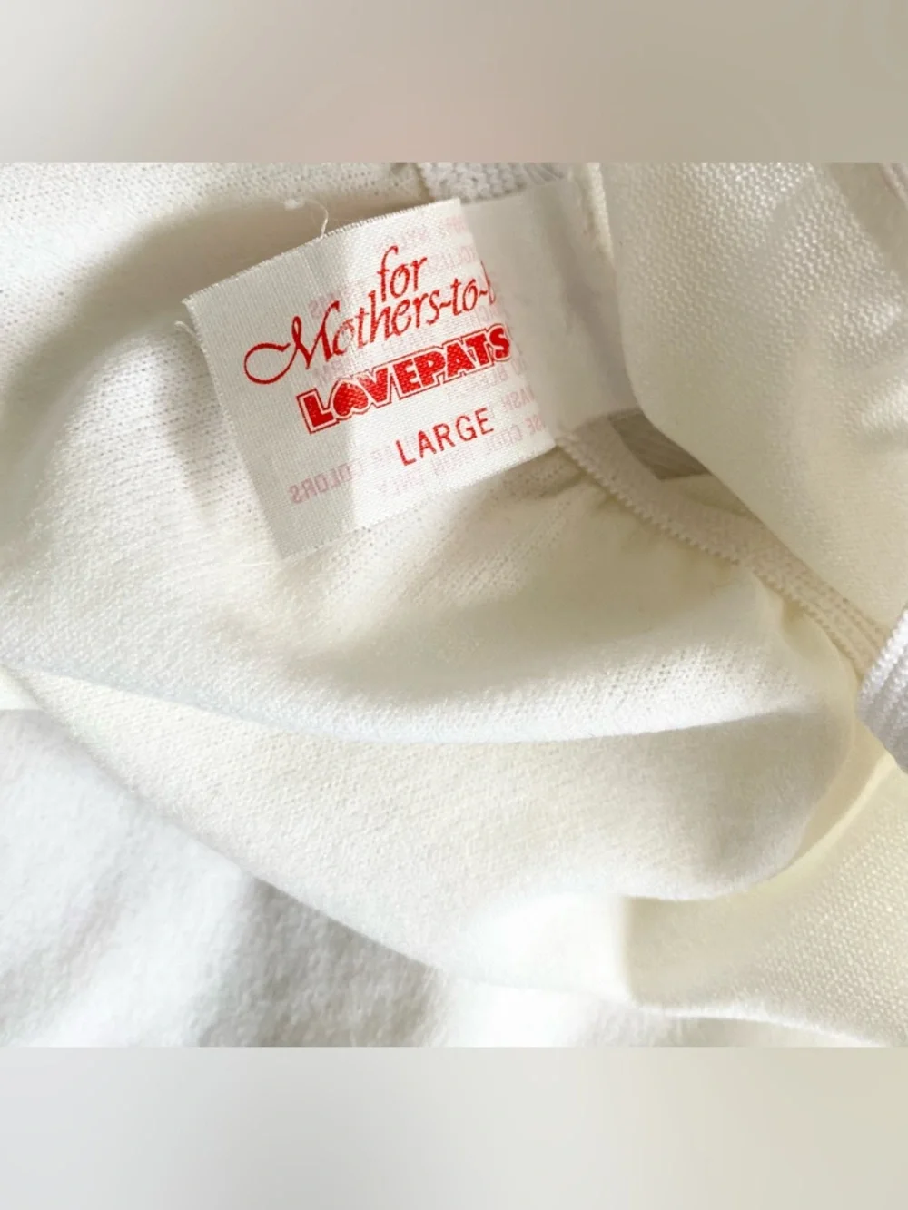 Vintage 80s Maternity Half Slip *Large* LOVEPATS White Nylon Lace Slip - Picture 5 of 6